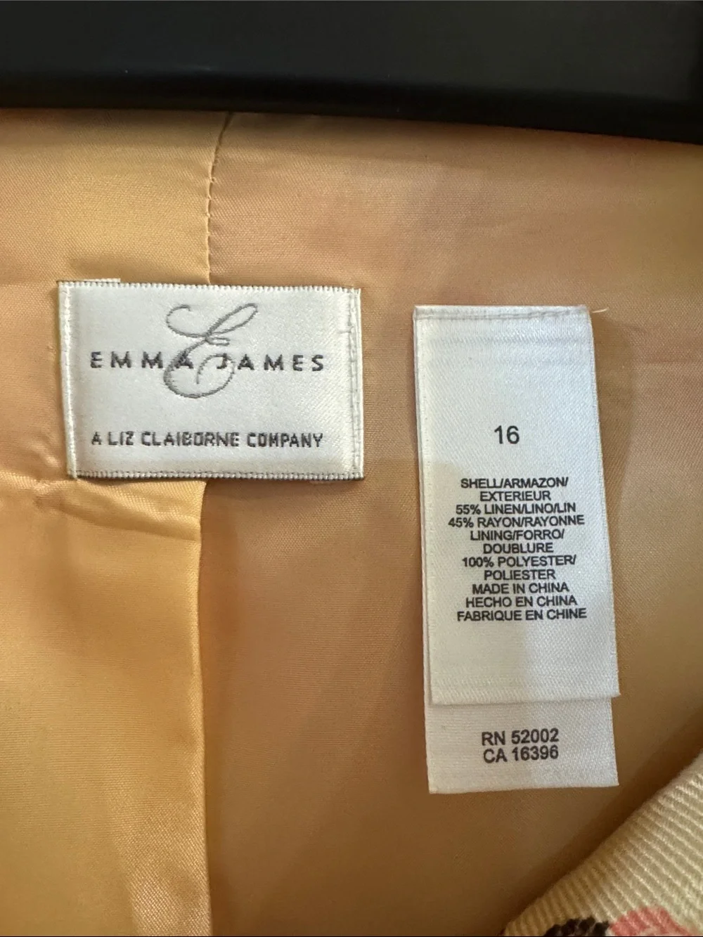 Y2K Liz Claiborne Emma James size 16 summer Jacket cottagecore creme pink - Picture 2 of 11